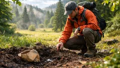 Tezaur medieval descoperit în pădure: 273 de monede de argint îngropate la doar 35 cm